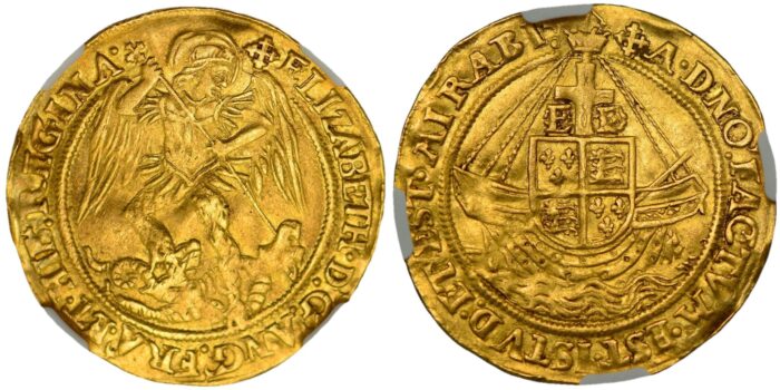 Elizabeth I Gold Angel 1560-1561