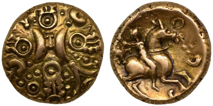 Tasciovanus Gold Stater, Warrior type, Extremely rare variety