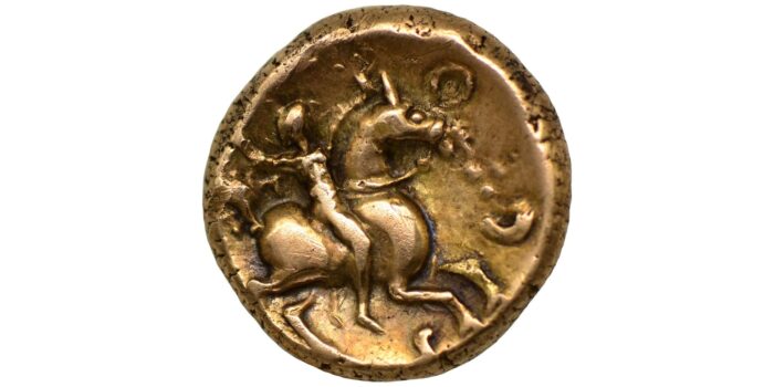 Tasciovanus Gold Stater, Warrior type, Extremely rare variety