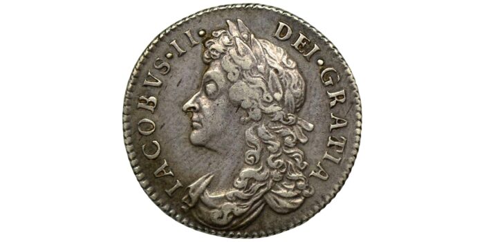 James II Silver Sixpence 1688 Rated 'R2' - Very Rare