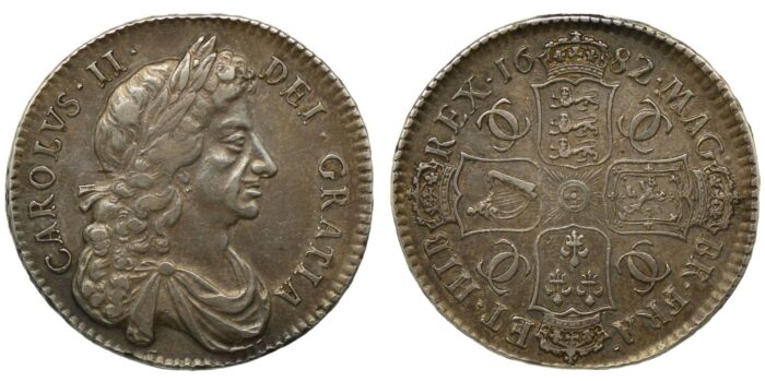 Charles II Silver Halfcrown 1682 Rated 'R2' - Very rare