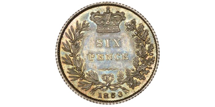 Victoria Silver Proof Sixpence 1853 Rated 'R2' - Very rare