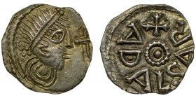 Merovingia Francia Silver Denier c.700-725 Scarce