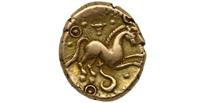 Dubnovellaunus Gold Stater Serpent Type 25 BC - 5 AD Extremely Rare