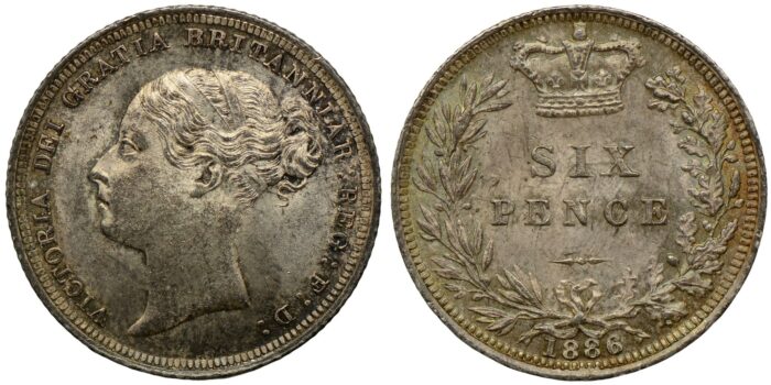 Victoria Silver Sixpence 1886