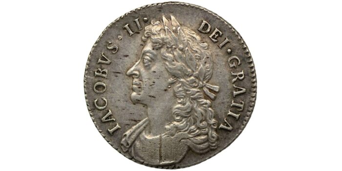 James II Silver Shilling 1687/6 Rare