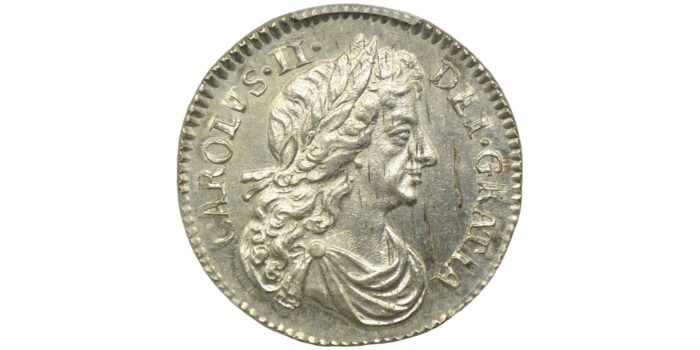 Charles II Silver Sixpence 1677 Scarce in this condition