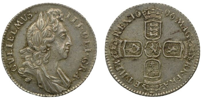 William III Silver Sixpence 1696