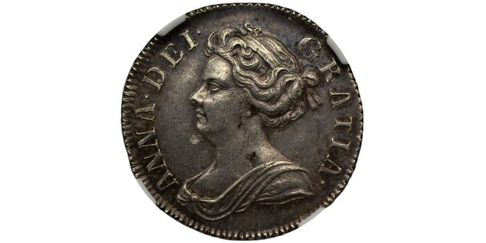 Anne Silver Sixpence 1708 Rare