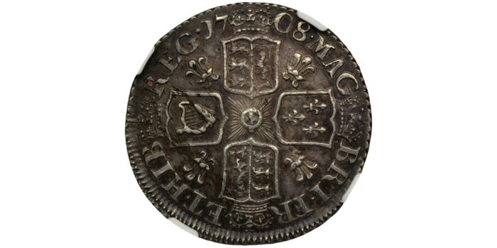 Anne Silver Sixpence 1708 Rare