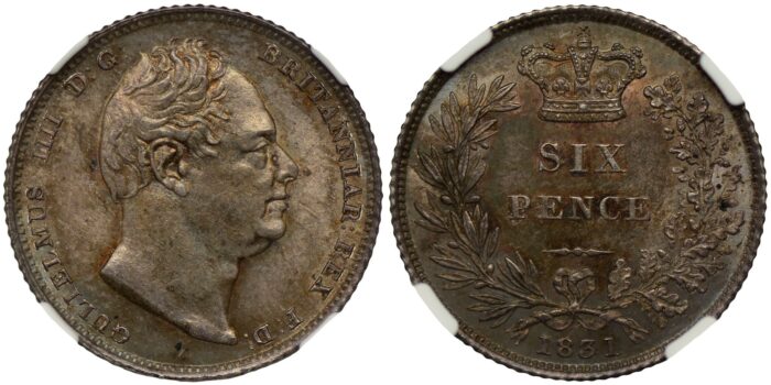 William IV Silver Sixpence 1831