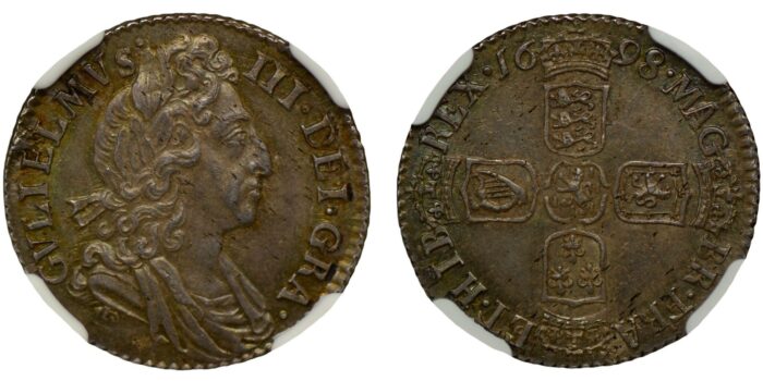 William III Silver Sixpence 1698