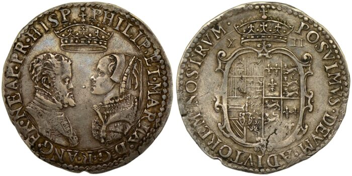 Philip & Mary Silver Shilling 1554-1558