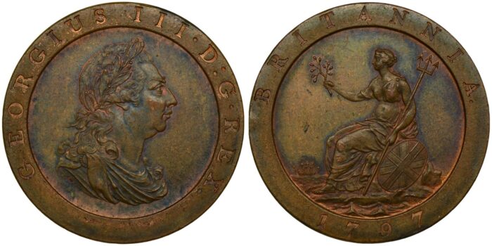 George III Copper Penny 1797 Scarce in this condition