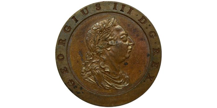 George III Copper bronzed proof Twopence 1797 Scarce