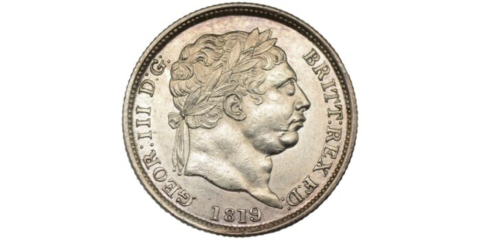 George III Silver Shilling 1819/6 Rare