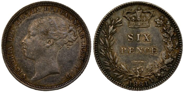 Victoria Silver Sixpence 1881 Scarce