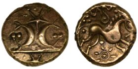 Iceni, Gold Stater c. 65-45 BC Freckenham Crescents, Phallic type Rare