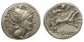 L. Flaminius Cilo Silver Denarius 109/108 BC