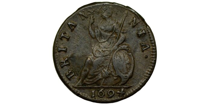 William & Mary Copper Farthing 1694 Scarce