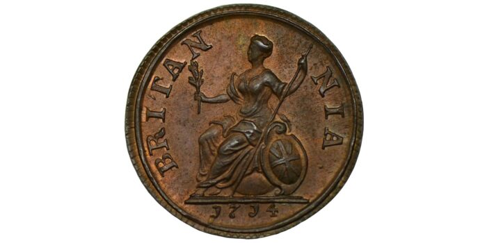 Anne Copper Pattern Farthing 1714 Scarce