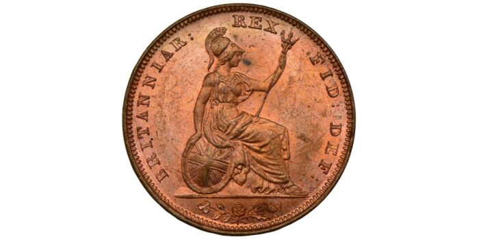 William IV Copper Farthing 1834 Scarce in this condition