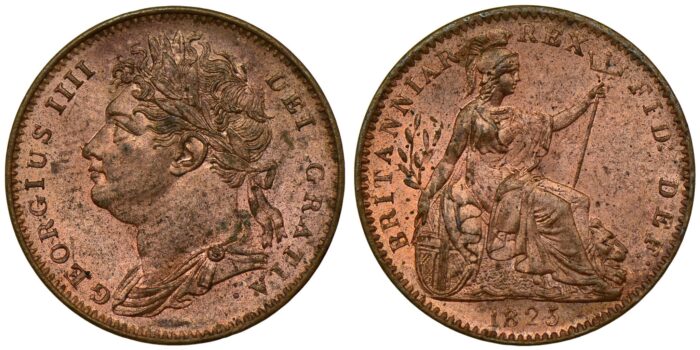 George IV Copper Farthing 1825 Very Rare