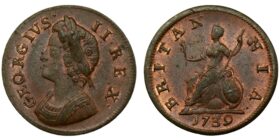 George II Copper Farthing 1739