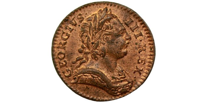 George III Copper Farthing 1773 Scarce in this condition