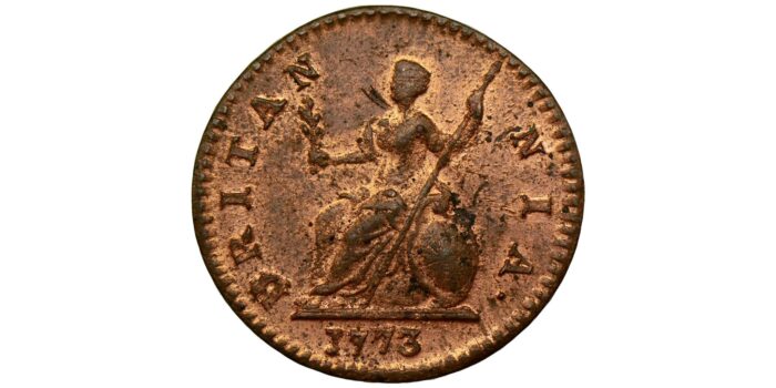 George III Copper Farthing 1773 Scarce in this condition