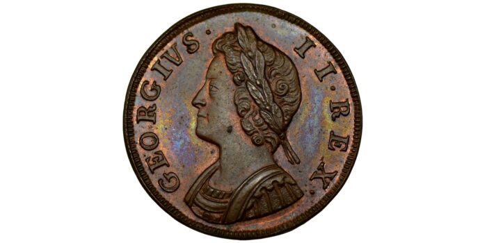 George II Copper Proof Farthing 1730 Rare