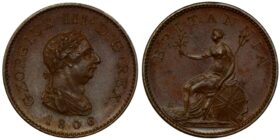 George III Copper Bronzed Proof Farthing 1806