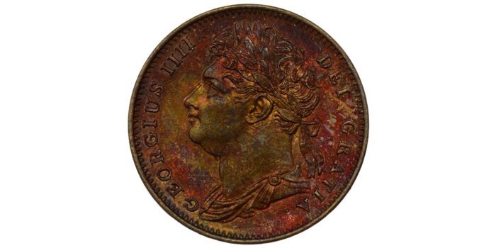 George IV Copper Farthing 1825 The variety presumed rare