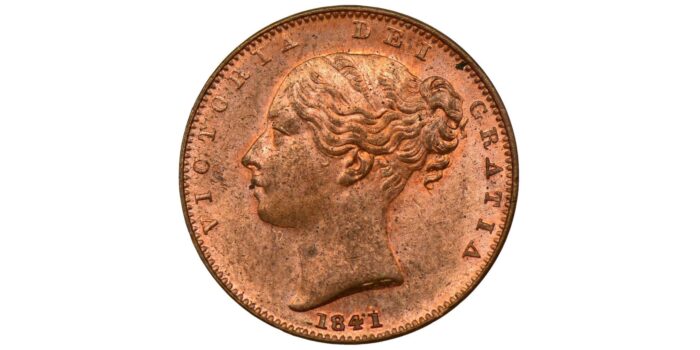 Victoria Copper Farthing 1841 Scarce in this condition