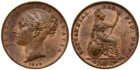 Victoria Copper Farthing 1848 Scarce in this condition