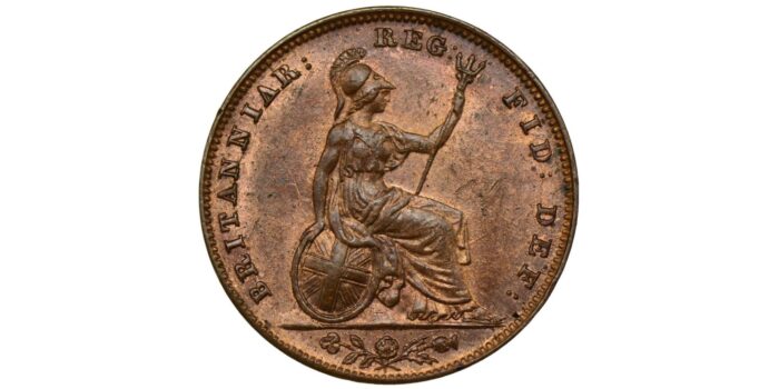 Victoria Copper Farthing 1848 Scarce in this condition