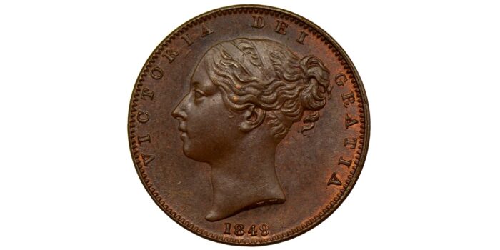 Victoria Copper Farthing 1849 Very Rare In Grade