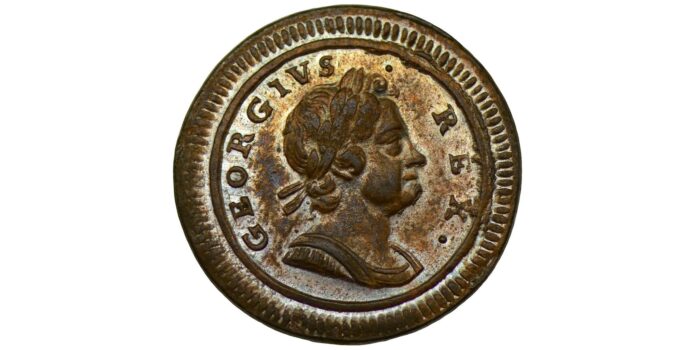 George I Copper Farthing 1719 Rare in this condition