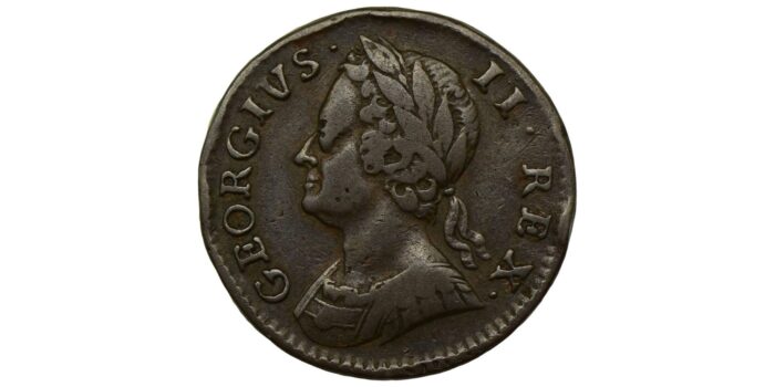 George II Copper Farthing 1746 Extremely rare