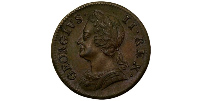 George II Copper Farthing 1749 Rare in this condition