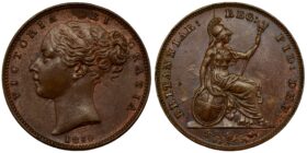 Victoria Copper Farthing 1850 5/4