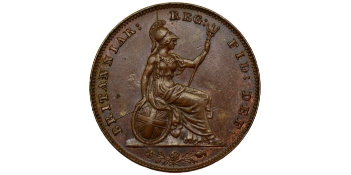 Victoria Copper Farthing 1850 5/4