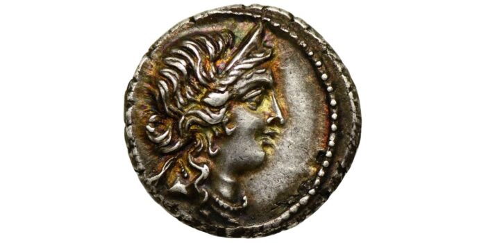 Julius Caesar Silver Denarius 47-46 BC