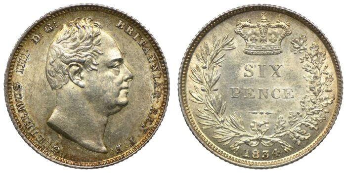 William IV Silver Sixpence 1834