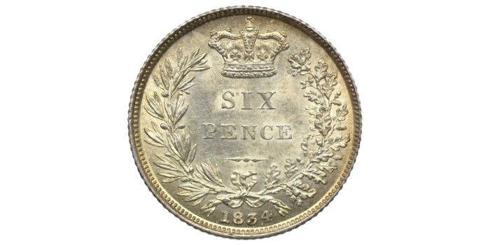 William IV Silver Sixpence 1834