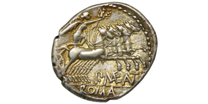 P. Maenius Antiaticus M.f Silver Denarius 132 BC