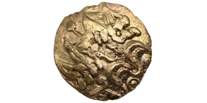 Atrebates & Regni, Gold Quarter Stater, Bognor Cogwheel, Mane type