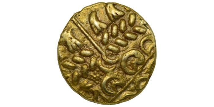 Corieltauvi, Gold Stater, North East Coast, Chevron type Extremely rare