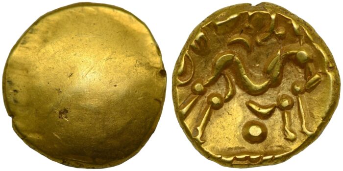 Ambiani, Early Uninscribed Gold Stater 50-55 BC