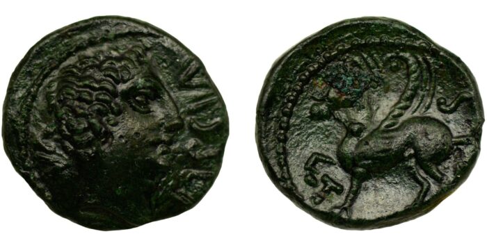 Catuvellauni, Tasciovanus Bronze Double Unit Tasciovanus Mega Pegasus type Very Rare